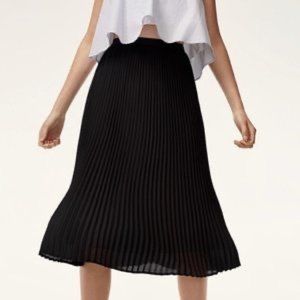 Wilfred Black Pleated Midi Skirt